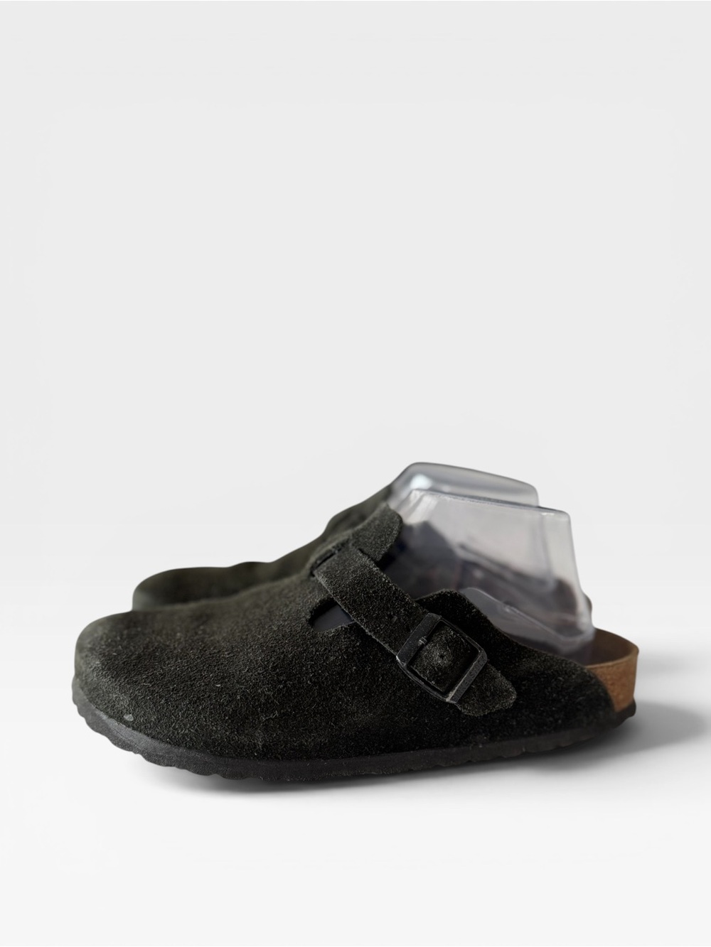 Birkenstock Olive Gray Suede Boston Clogs